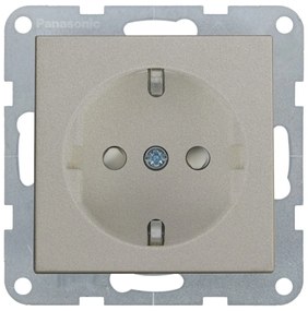 Priza simpla cu impamantare, protectie copii, 16A, IP20, Bronz, Panasonic Karre Plus 55