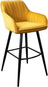 Set 2 scaune de bar Turin catifea galben mustar