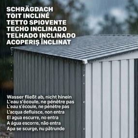 Outsunny magazie grădină căsuță de unelte pentru grădină 154x206.5x160/181 cm alb | Aosom Romania