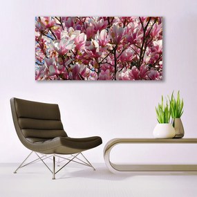 Tablou pe panza canvas Ramuri Flori Floral Brown roz