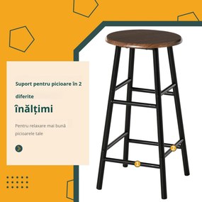 Masa Inalta cu 2 Scaune HOMCOM pentru Bucatarie Spatiu Bar, Suport pentru Picioare si Raft | Aosom Romania