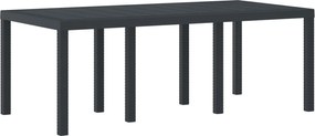 vidaXL Masă de Grădină Antracit 200 x 100 x 73 cm poliratan