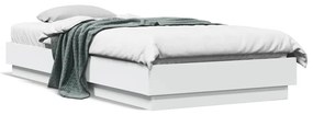 839504 vidaXL Cadru de pat cu lumini LED, alb, 100x200 cm