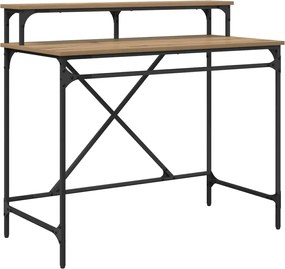 vidaXL Birou Stejar Artizanal 100 x 50 x 90 cm Lemn compozit