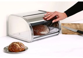 Cutie de paine Brabantia Roll Top 646888, 11 L, 31.6x26.5 cm, Structura speciala, Inox