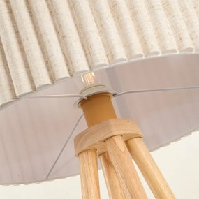 Brilagi - Lampă de podea NORDIC WAVE 1xE27/15W/230V lemn de cauciuc/in