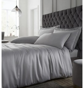 Lenjerie gri pentru pat de o persoană 135x200 cm Silky Soft - Catherine Lansfield