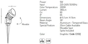 Proiector LED cu tarus iluminat exterior decorativ IP65 Irma