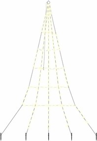 vidaXL Brad de Crăciun LED cu țevi de prindere în pământ 306 cm Metal