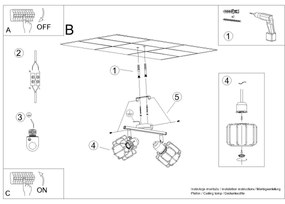 Spot BELUCI 2xE14/40W/230V negru Sollux SL.1115