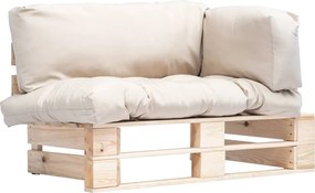 vidaXL Canapea din paleți de grădină, cu perne nisipii, lemn de pin