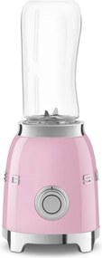 Blender Smeg PBF01PKEU, 300 W, 2 x 600 ml, 20 000–24 000 rpm, Baza antiderapanta, Fara BPA, Otel inoxidabil, Roz