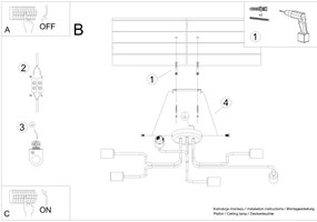 Lustră aplicată Sollux SL.1447 VECTOR 6xE27/15W/230V negru