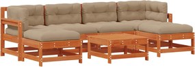 vidaXL Set de lounge pentru grădină 7 pcs Maro Ceară Lemn masiv de pin