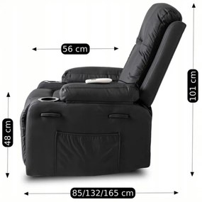JAKS Fotoliu de masaj piele eco neagră Box