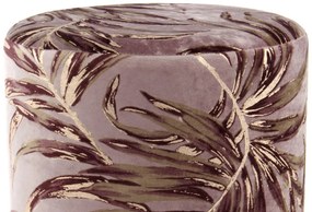 Puf/ Taburet tapitat cu imprimeu floral Gipsy violet/ auriu