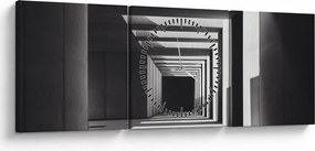 Tablou - Tunel Pătrat (cu ceas) (90x30 cm)