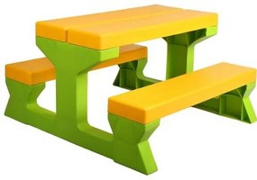 Star Plus Masă și bănci de grădină pentru copii,verde/verde