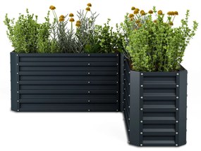 High Grow ghiveci, formă L, rezistent la intemperii, rezistent la coroziune, robust, 742 L