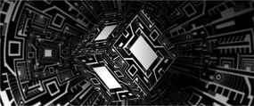 Tablou cu un cub abstract (120x50 cm)