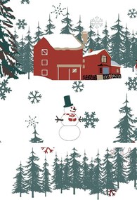 Lenjerie de pat din amestec de bumbac SNOWY HOUSES POLY albă Dimensiune lenjerie de pat: 2 buc 70 x 90 cm | 200 x 220 cm