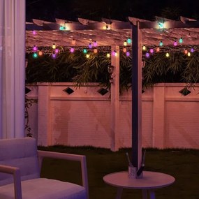 Ghirlandă decorativă solară LED RGB 15x LED/18 funcții USB 6 m IP44 neagră