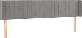 vidaXL Tăblie de pat cu aripioare gri deschis 203x16x78/88 cm catifea
