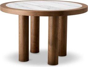 Masa rotunda LUX, Marmura, Furnir Nuc, Presedio 120cm