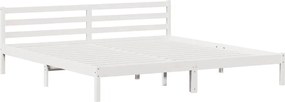 vidaXL Cadru de pat Alb 225,5 x 185,5 x 69,5 cm Lemn de pin masiv