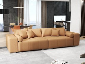 Canapea extensibilă dumonde cu ladă de depozitare si sezut confortabil din spuma high-density, Marbela Enjoy Mango XXL 295x100 cm