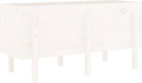 vidaXL Strat înălțat de grădină, alb, 121x50x57 cm, lemn masiv de pin