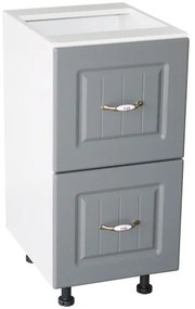 Corp inferior 40 cu 2 sertare metalice pentru greutate Zebra MDF gri dungi