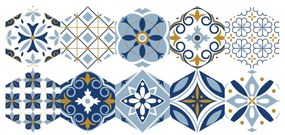 Set 10 autocolante pentru podea Ambiance Hexagons Jelilna, 20 x 18 cm