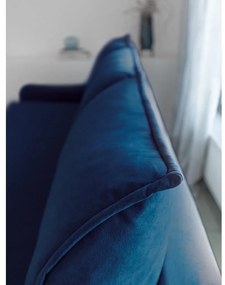 Canapea extensibilă din catifea Miuform Tender Eddie, albastru marin