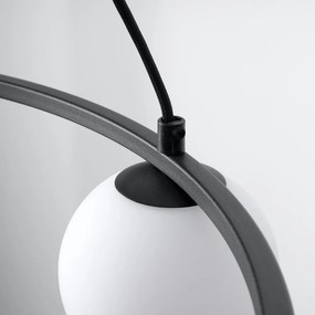 Lustră albă/neagră cu abajur din sticlă Umerta – Sollux