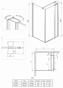 Cabina dus patrata 90x90 cm crom Deante Cubic 900x900 mm