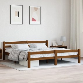 322080 vidaXL Cadru de pat, maro miere, 180x200 cm, lemn masiv de pin