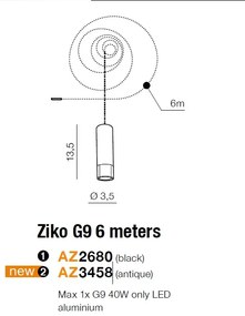 Accesoriu/ Cablu 6 metri cu pendul Ziko G9 antique ZZ AZ3458