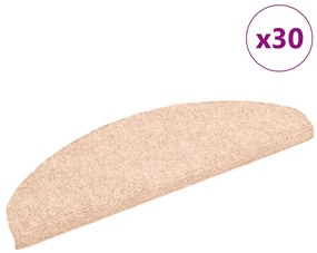 vidaXL Covorașe autoadezive pentru scări, 30 buc., 65x21x4 cm, maro deschis, semirotunde, mari