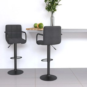 vidaXL Scaune de bar, 2 buc., gri închis, material textil