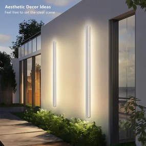 BRILAGI - Aplică LED de exterior LINEAR, 32W, 230V, 3000K, IP65, 140 cm, albă, CRI 90