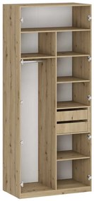 Corp dulap Unity - 100 cm, pentru haine, stejar artisan