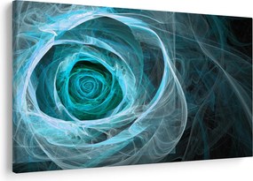 Tablou - Abstract trandafir albastru cu fundal negru (90x60 cm)