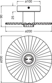Osram - Plafonieră PLISSEE 1xE27/15W/230V Ø 20 cm antracit