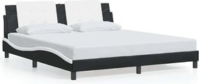 vidaXL Cadru de pat fără saltea Zadar negru și alb 180x200cm piele artificială