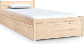 vidaXL Cadru de pat cu sertare Small Single, 75x190 cm