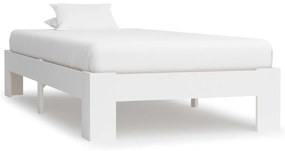 283292 vidaXL Cadru de pat, alb, 90 x 200 cm, lemn masiv de pin