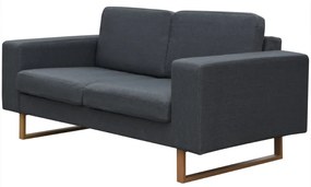 273816 vidaXL Set canapea cu 2 și 3 locuri, gri închis