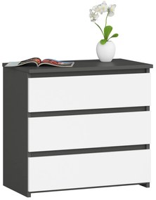 Comodă Cleania CL3 (grafit gri + alb). 1071244
