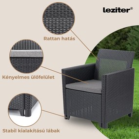 Set de mobilier de grădină Claire cu 4 locuri și masă cu perne, grafit